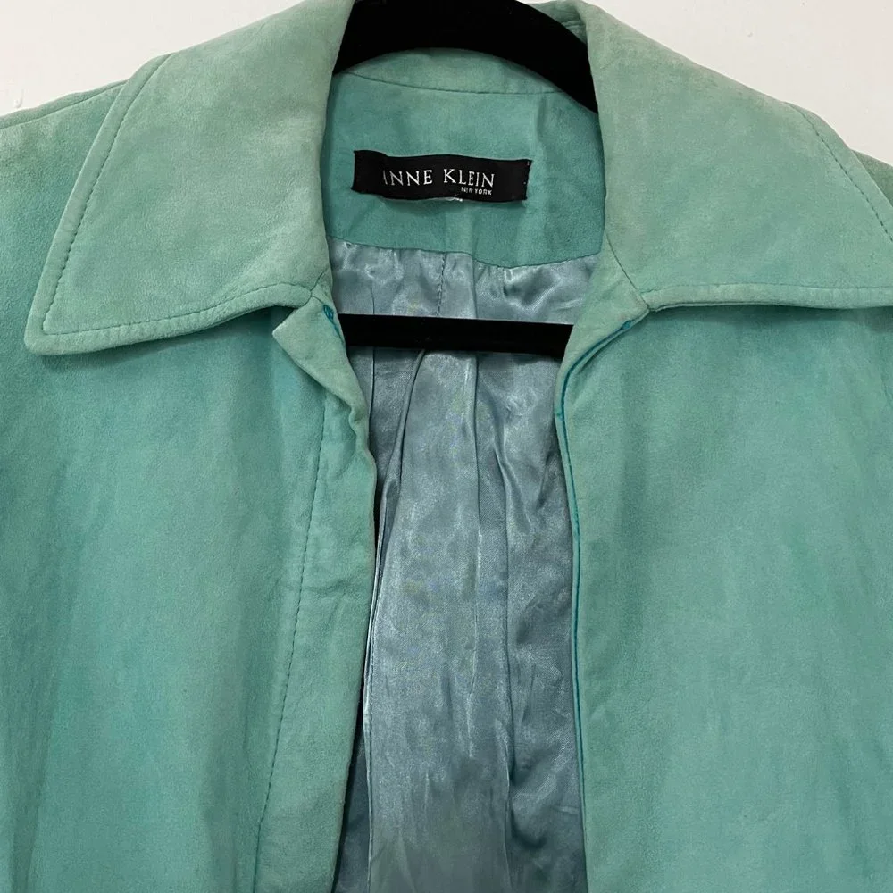 Anne Klein Suede Jacket, Blue - Picture 6 of 6